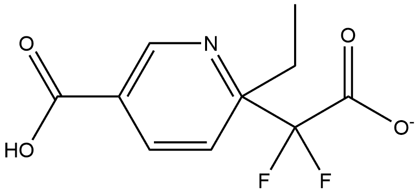 6-(2-Ethoxy-1,1-difluoro-2-oxoethyl)nicotinic acid Structure