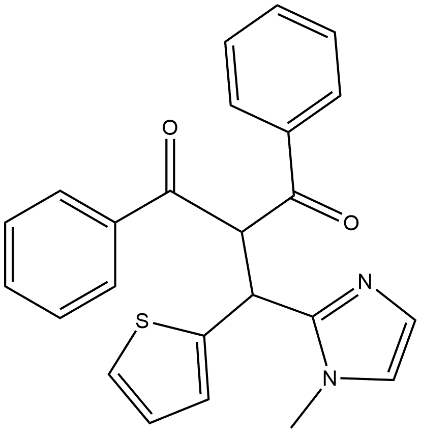 2-[(1-Methyl-1H-imidazol-2-yl)-2-thienylmethyl]-1,3-diphenyl-1,3-propanedione Structure