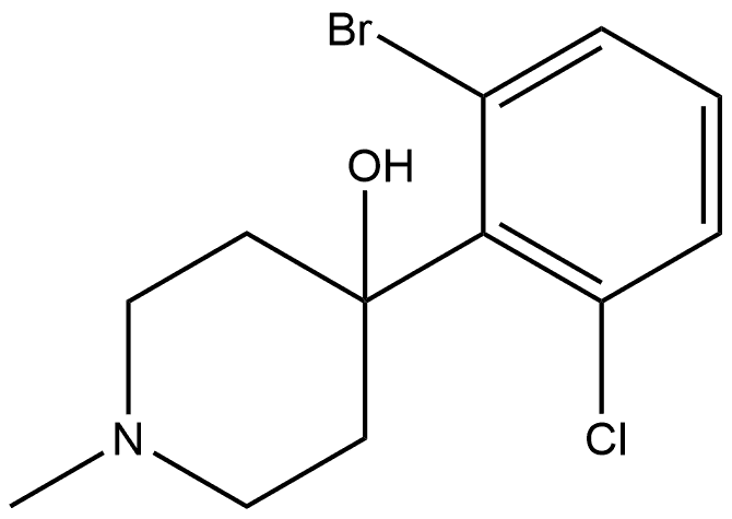 4-(2-Bromo-6-chlorophenyl)-1-methyl-4-piperidinol Structure