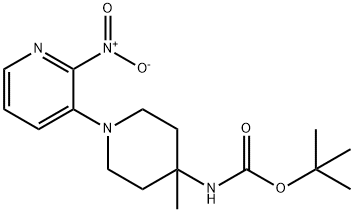 Carbamic acid, N-[4-methyl-1-(2-nitro-3-pyridinyl)-4-piperidinyl]-, 1,1-dimethylethyl ester Structure