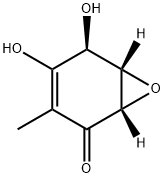 (1R,6α)-4,5α-Dihydroxy-3-methyl-7-oxabicyclo[4.1.0]hept-3-en-2-one Structure