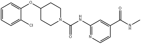 4-Pyridinecarboxamide, 2-[[[4-(2-chlorophenoxy)-1-piperidinyl]carbonyl]amino]-N-methyl- 구조식 이미지