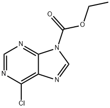 Ethyl 6-chloro-9H-purine-9-carboxylate 구조식 이미지