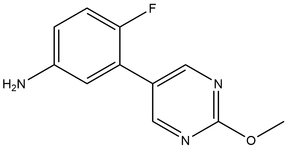 4-Fluoro-3-(2-methoxy-5-pyrimidinyl)benzenamine Structure