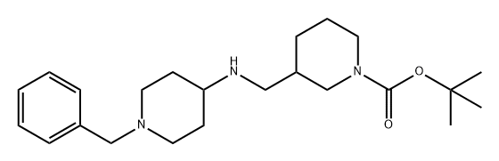 1-Piperidinecarboxylic acid, 3-[[[1-(phenylmethyl)-4-piperidinyl]amino]methyl]-, 1,1-dimethylethyl ester Structure