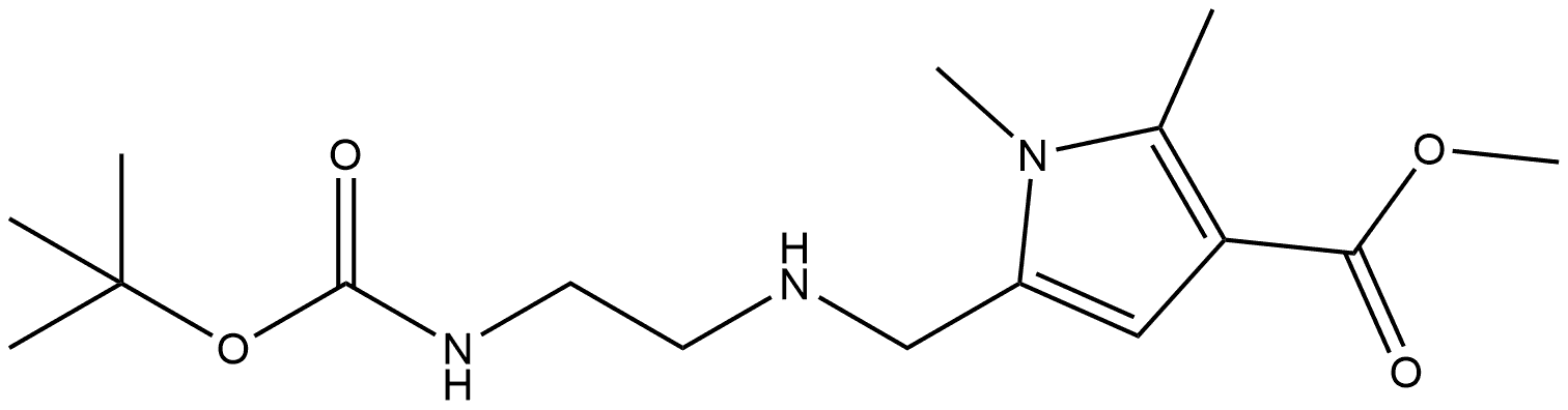 methyl 5-{[(2-{[(tert-butoxy)carbonyl]amino}ethyl)amino]methyl}-1,2-dimethyl-1H-pyrrole-3-carboxylate Structure