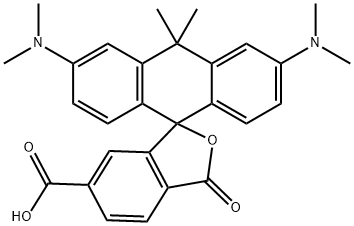 Spiro[anthracene-9(10H),1'(3'H)-isobenzofuran]-6'-carboxylic acid, 3,6-bis(dimethylamino)-10,10-dimethyl-3'-oxo- Structure