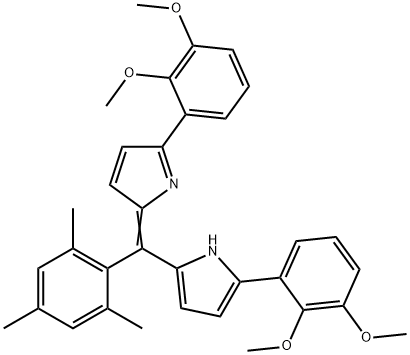 1H-Pyrrole, 2-(2,3-dimethoxyphenyl)-5-[[5-(2,3-dimethoxyphenyl)-2H-pyrrol-2-ylidene](2,4,6-trimethylphenyl)methyl]- 구조식 이미지