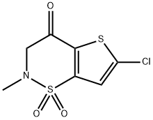 4H-Thieno[2,3-e]-1,2-thiazin-4-one, 6-chloro-2,3-dihydro-2-methyl-, 1,1-dioxide Structure