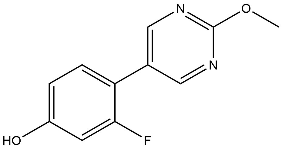 3-Fluoro-4-(2-methoxy-5-pyrimidinyl)phenol Structure