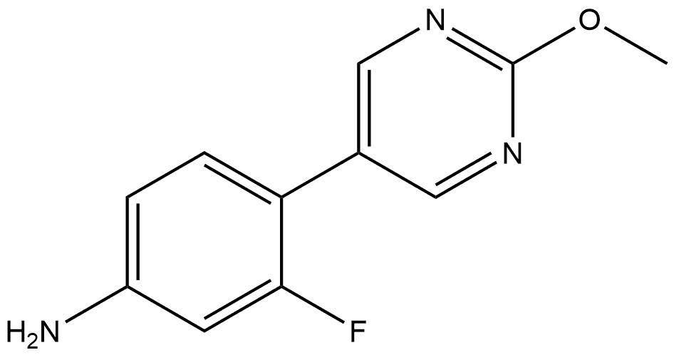 3-Fluoro-4-(2-methoxy-5-pyrimidinyl)benzenamine Structure