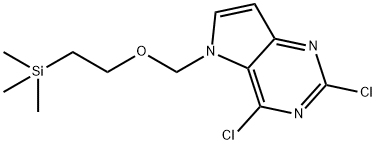 5H-Pyrrolo[3,2-d]pyrimidine, 2,4-dichloro-5-[[2-(trimethylsilyl)ethoxy]methyl]- 구조식 이미지