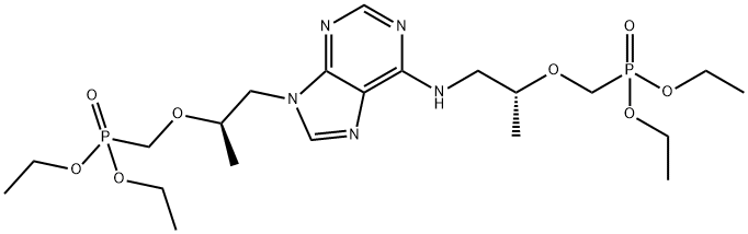 Phosphonic acid, P-[[(1R)-2-[6-[[(2R)-2-[(diethoxyphosphinyl)methoxy]propyl]amino]-9H-purin-9-yl]-1-methylethoxy]methyl]-, diethyl ester Structure