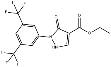 ethyl 2-[3,5-bis(trifluoromethyl)phenyl]-3-oxo-2,3-dihydro-1H-pyrazole-4-carboxylate 구조식 이미지