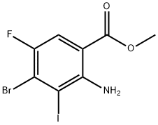 Benzoic acid, 2-amino-4-bromo-5-fluoro-3-iodo-, methyl ester Structure