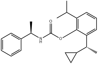 2-[(1R)-1-Cyclopropylethyl]-6-(1-methylethyl)phenyl N-[(1R)-1-phenylethyl]carbamate Structure