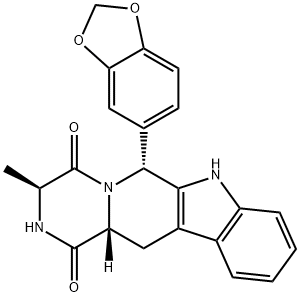 Pyrazino[1',2':1,6]pyrido[3,4-b]indole-1,4-dione, 6-(1,3-benzodioxol-5-yl)-2,3,6,7,12,12a-hexahydro-3-methyl-, (3S,6R,12aR)- Structure