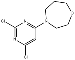 1,4-Oxazepine, 4-(2,6-dichloro-4-pyrimidinyl)hexahydro- Structure