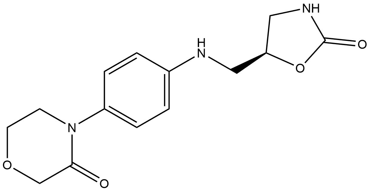 4-[4-[[[(5S)-2-Oxo-5-oxazolidinyl]methyl]amino]phenyl]-3-morpholinone 구조식 이미지