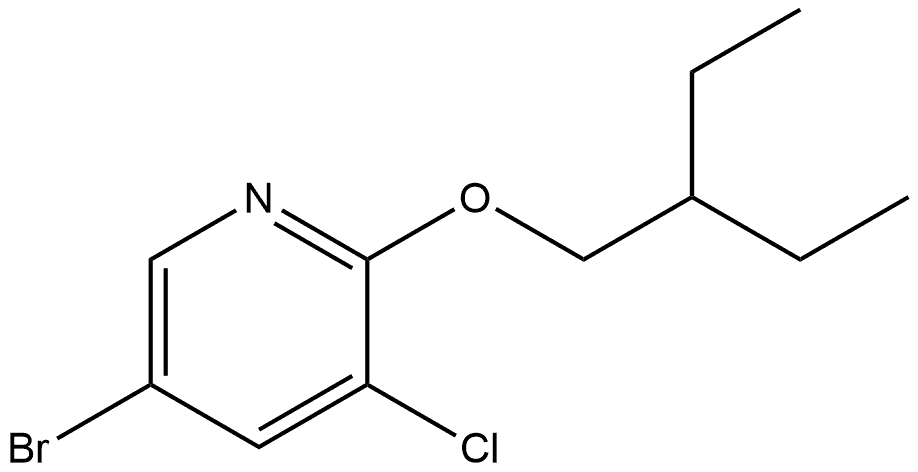 5-Bromo-3-chloro-2-(2-ethylbutoxy)pyridine Structure