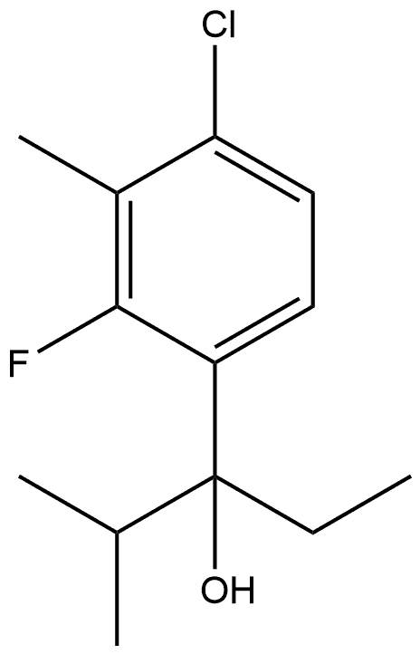 4-Chloro-α-ethyl-2-fluoro-3-methyl-α-(1-methylethyl)benzenemethanol Structure