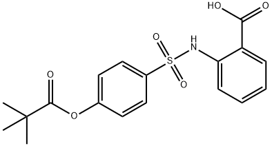 2-[[[4-(2,2-dimethyl-1-oxopropoxy)phenyl]sulfonyl]amino]-Benzoic acid 구조식 이미지