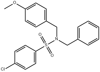 N-benzyl-4-chloro-N-[(4-methoxyphenyl)methyl]benzene-1-sulfonamide Structure