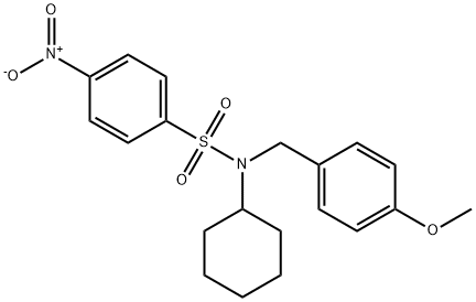 N-cyclohexyl-N-[(4-methoxyphenyl)methyl]-4-nitrobenzene-1-sulfonamide Structure