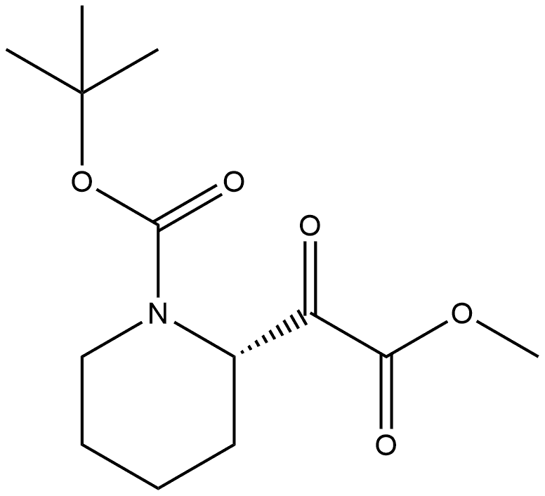 2-Piperidineacetic acid, 1-[(1,1-dimethylethoxy)carbonyl]-α-oxo-, methyl ester, (2S)- Structure