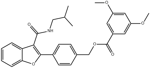 Benzoic acid, 3,5-dimethoxy-, [4-[3-[[(2-methylpropyl)amino]carbonyl]-2-benzofuranyl]phenyl]methyl ester Structure