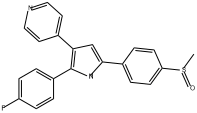 Pyridine, 4-[2-(4-fluorophenyl)-5-[4-(methylsulfinyl)phenyl]-1H-pyrrol-3-yl]- Structure