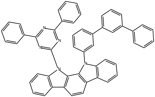 Indolo[2,3-a]carbazole, 11-(4,6-diphenyl-1,3,5-triazin-2-yl)-11,12-dihydro-12-[1,1':3',1''-terphenyl]-3-yl- Structure