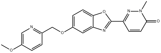 3(2H)-Pyridazinone, 6-[5-[(5-methoxy-2-pyridinyl)methoxy]-2-benzoxazolyl]-2-methyl- Structure