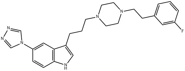 1H-Indole, 3-[3-[4-[2-(3-fluorophenyl)ethyl]-1-piperazinyl]propyl]-5-(4H-1,2,4-triazol-4-yl)- Structure
