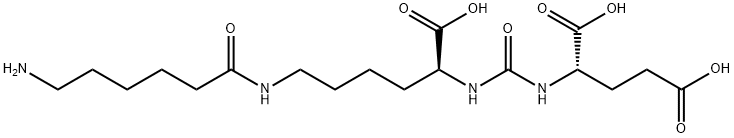 L-Glutamic acid, N-[[[(1S)-5-[(6-amino-1-oxohexyl)amino]-1-carboxypentyl]amino]carbonyl]- Structure