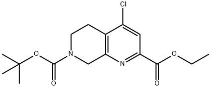 1,7-Naphthyridine-2,7(6H)-dicarboxylic acid, 4-chloro-5,8-dihydro-, 7-(1,1-dimethylethyl) 2-ethyl ester 구조식 이미지