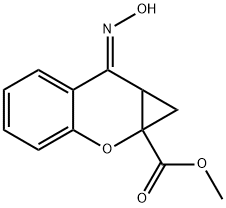 Benzo[b]cyclopropa[e]pyran-1a(1H)-carboxylic acid, 7,7a-dihydro-7-(hydroxyimino)-, methyl ester, (7E)- Structure