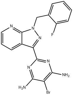 4,6-Pyrimidinediamine, 5-bromo-2-[1-[(2-fluorophenyl)methyl]-1H-pyrazolo[3,4-b]pyridin-3-yl]- Structure