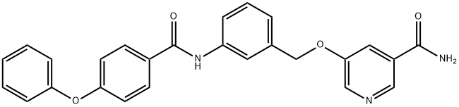 3-Pyridinecarboxamide, 5-[[3-[(4-phenoxybenzoyl)amino]phenyl]methoxy]- Structure