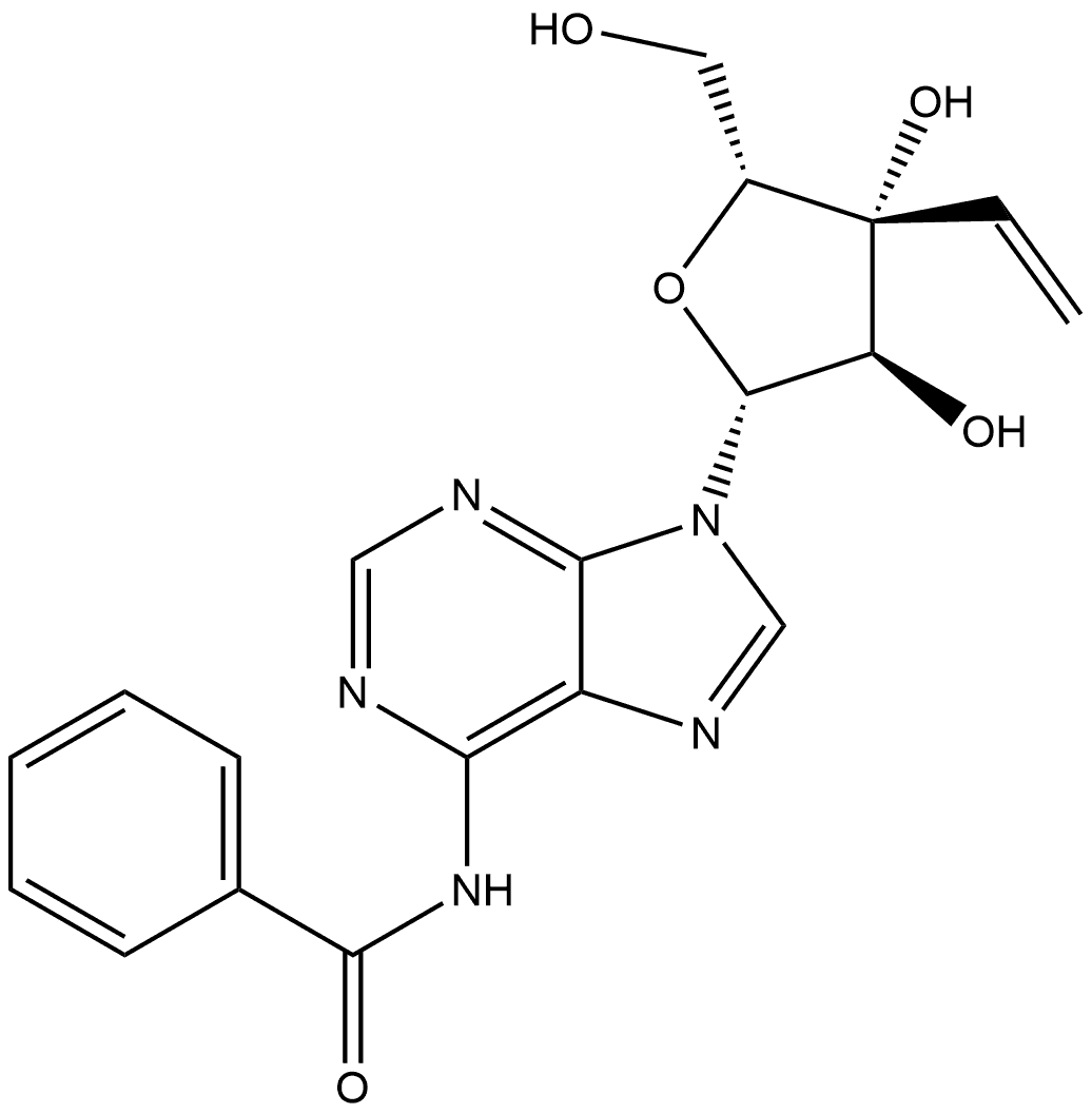 Benzamide, N-[9-(3-C-ethenyl-β-D-xylofuranosyl)-9H-purin-6-yl]- Structure