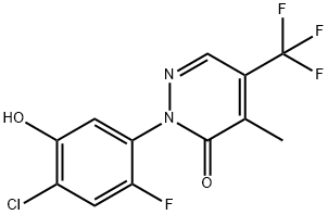 2-(4-Chloro-2-fluoro-5-hydroxyphenyl)-4-methyl-5-(trifluoromethyl)-3(2H)-pyridazinone 구조식 이미지