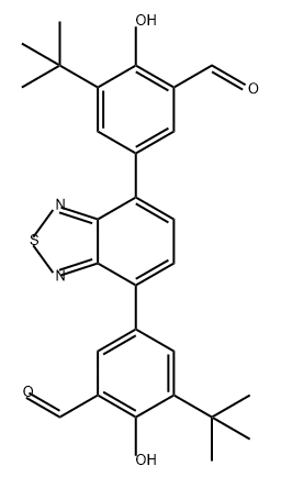 Benzaldehyde, 3,3'-(2,1,3-benzothiadiazole-4,7-diyl)bis[5-(1,1-dimethylethyl)-6-hydroxy- Structure