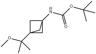 Carbamic acid, N-[3-(1-methoxy-1-methylethyl)bicyclo[1.1.1]pent-1-yl]-, 1,1-dimethylethyl ester Structure