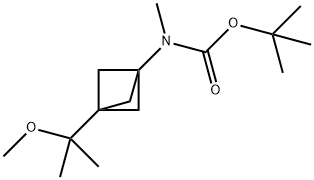 Carbamic acid, N-[3-(1-methoxy-1-methylethyl)bicyclo[1.1.1]pent-1-yl]-N-methyl-, 1,1-dimethylethyl ester Structure