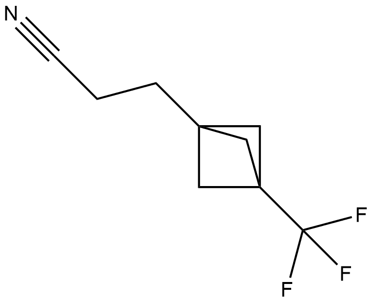 3-(Trifluoromethyl)bicyclo[1.1.1]pentane-1-propanenitrile 구조식 이미지