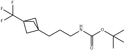 Carbamic acid, N-[3-[3-(trifluoromethyl)bicyclo[1.1.1]pent-1-yl]propyl]-, 1,1-dimethylethyl ester Structure