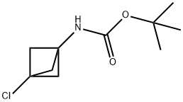 Carbamic acid, N-(3-chlorobicyclo[1.1.1]pent-1-yl)-, 1,1-dimethylethyl ester Structure
