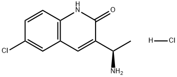 2(1H)-Quinolinone, 3-[(1R)-1-aminoethyl]-6-chloro-, hydrochloride (1:1) Structure