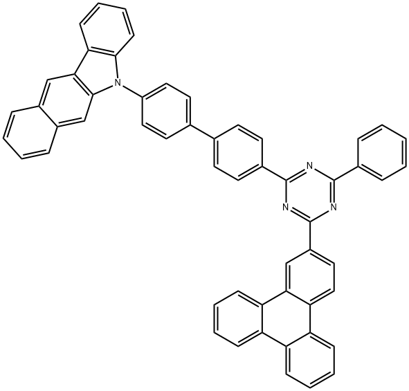 5H-Benzo[b]carbazole, 5-[4'-[4-phenyl-6-(2-triphenylenyl)-1,3,5-triazin-2-yl][1,1'-biphenyl]-4-yl]- Structure