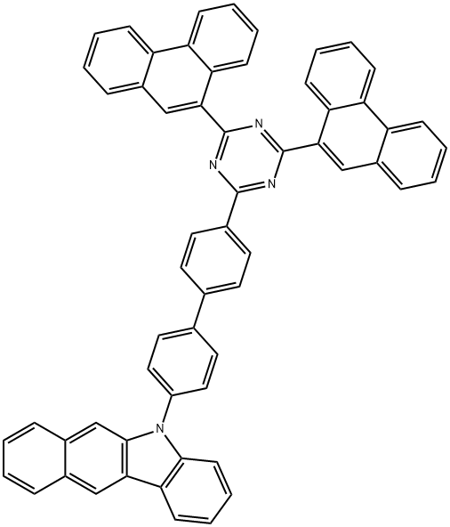 5H-Benzo[b]carbazole, 5-[4'-(4,6-di-9-phenanthrenyl-1,3,5-triazin-2-yl)[1,1'-biphenyl]-4-yl]- Structure